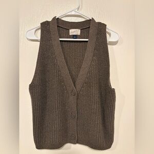 Universal Thread Brown Knit Button-Front Vest